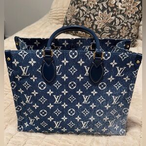 Louis Vuitton On the Go MM Monogram Denim Bag